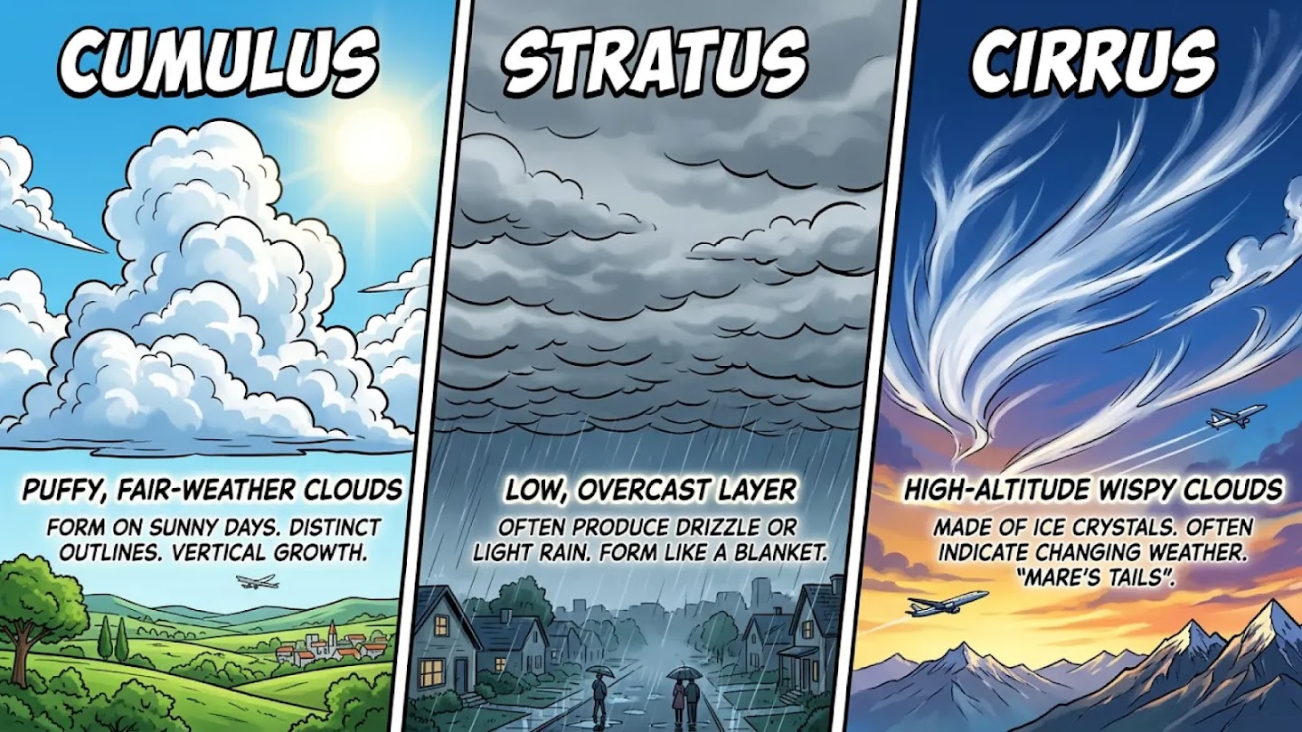 Cloud Types — Triptych Comparison