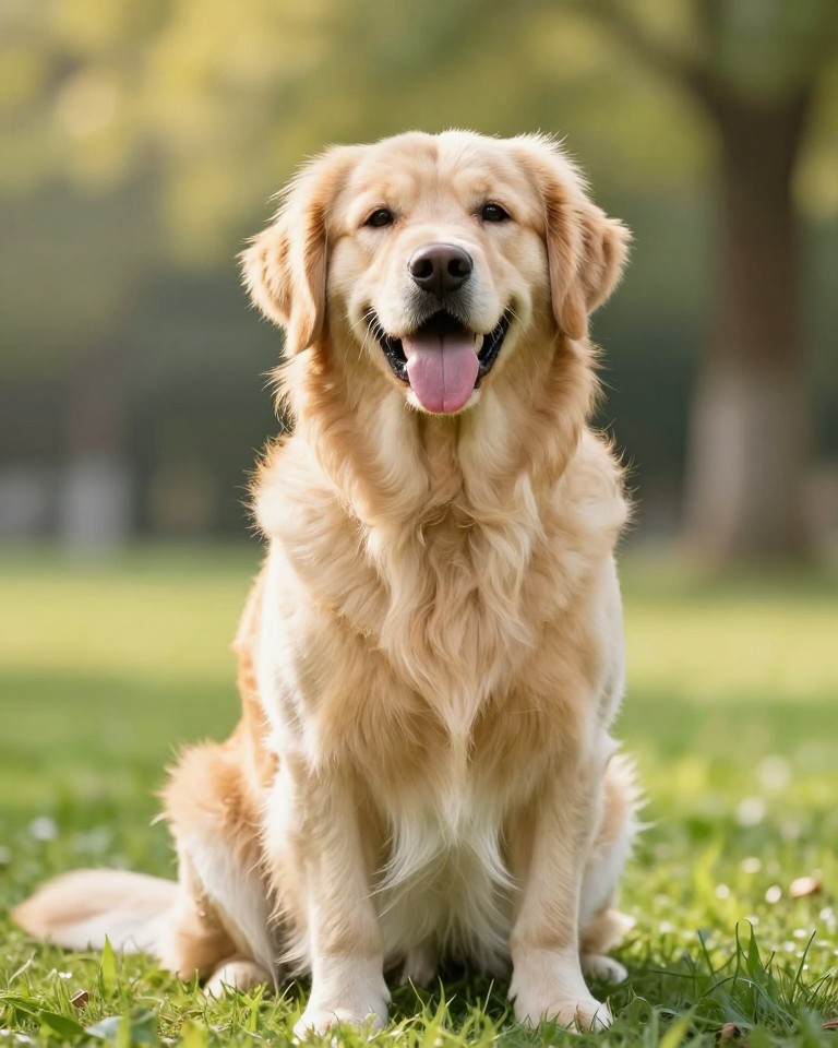 Golden retriever dog photo used as input for AI animal selfie