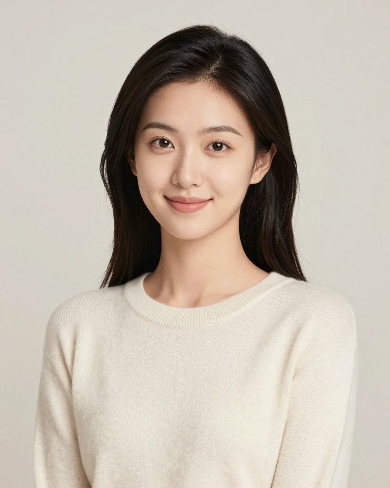 Asian woman portrait for AI generated mirror selfie