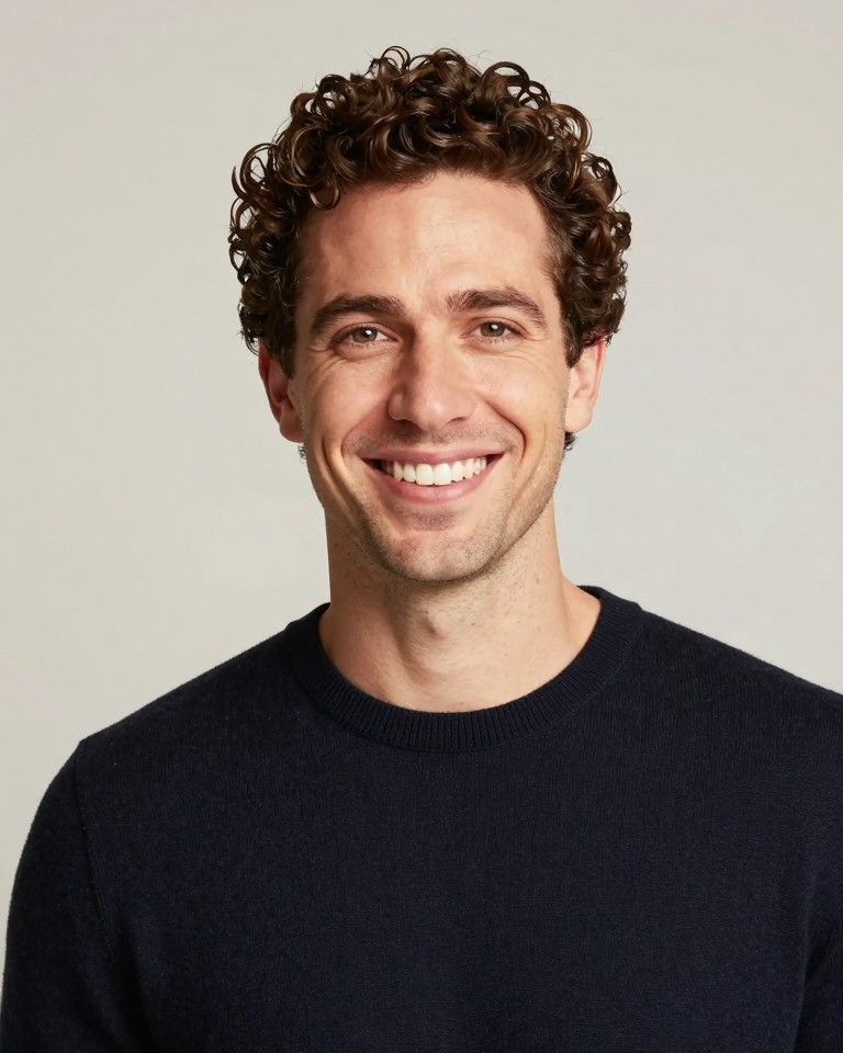 Man portrait used as input for AI history selfie at the Eiffel Tower