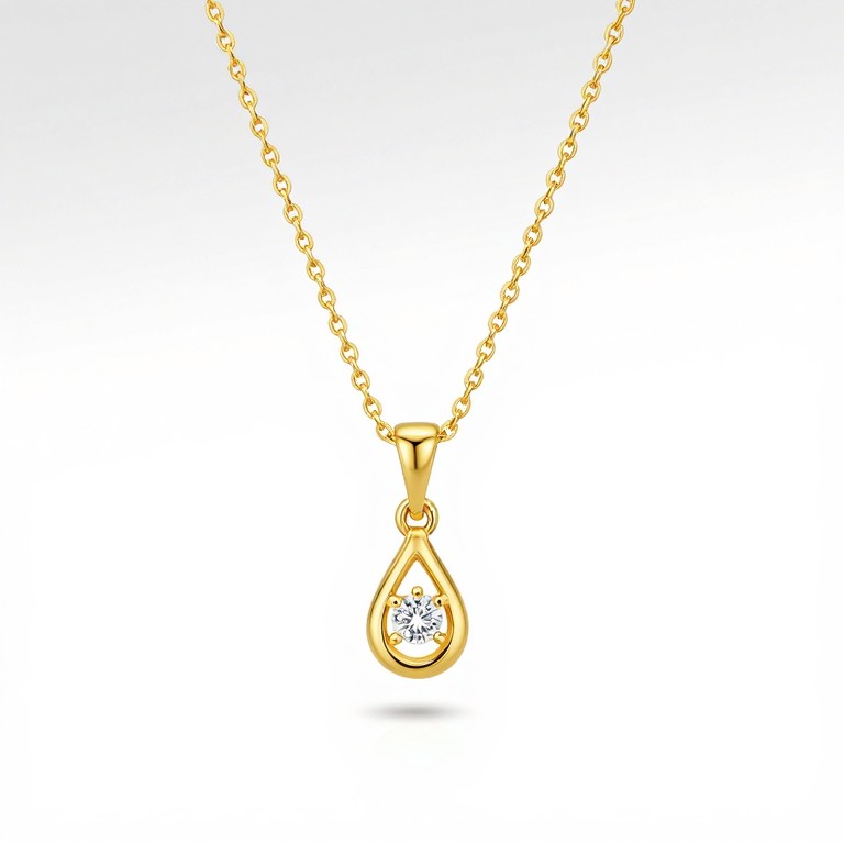 Gold pendant necklace for virtual jewelry try on